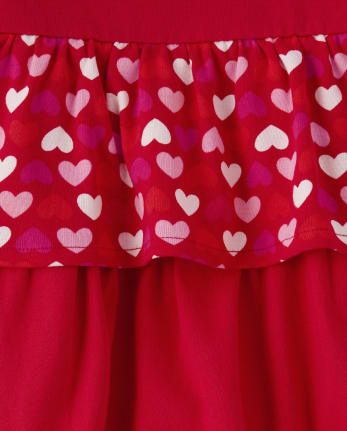 Vestido con capas de corazones para niñas - Valentine Cutie
