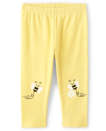 Girls yellow capri leggings shop