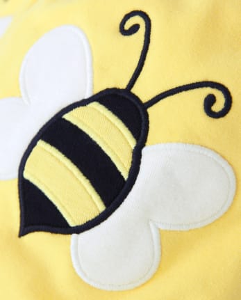 Shorts de abeja bordados para niñas - Busy Little Bee