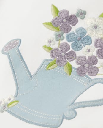 Girls Embroidered Peplum Top - Spring Blooms