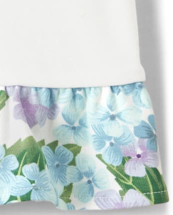 Girls Embroidered Peplum Top - Spring Blooms