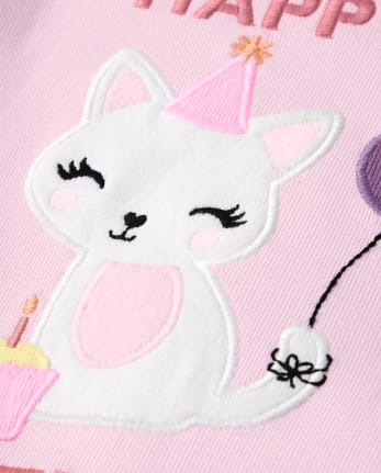 Girls Birthday Cat Snug Fit Cotton Pajamas - Gymmies
