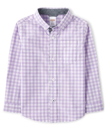 Boys Dad And Me Gingham Button Up Shirt - Spring Blooms