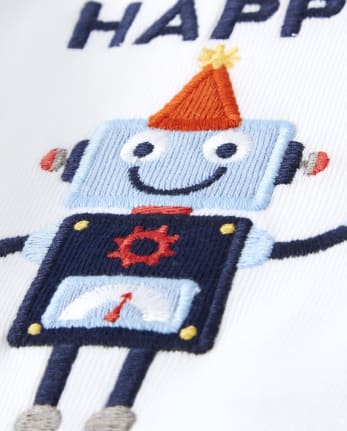 Pijama de 2 piezas de algodón con robot de cumpleaños para niños - Gymmies