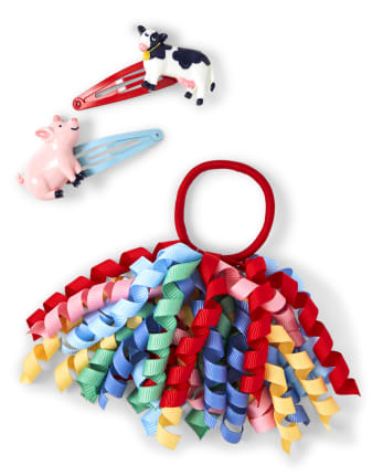 Girls Curly Hair Set - Farming Friends