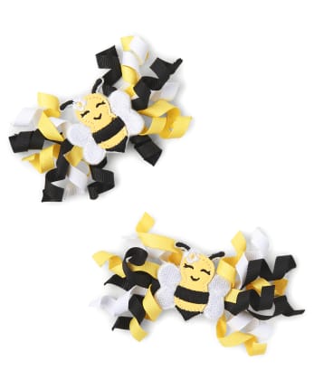 Girls Bee Curly Hair Clips - Busy Little Bee