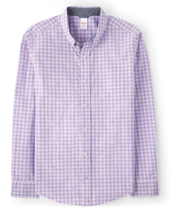 Mens Dad And Me Gingham Button Up Shirt - Spring Blooms