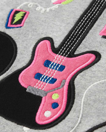 Girls Embroidered Band Top - Rock Academy