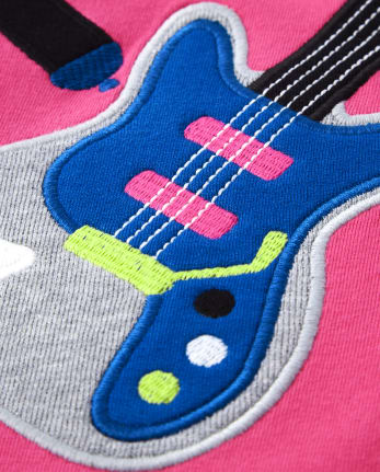 Vestido Niña Bordado Guitarra - Rock Academy