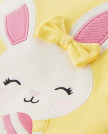 Girls Embroidered Bunny Top - Spring Celebrations