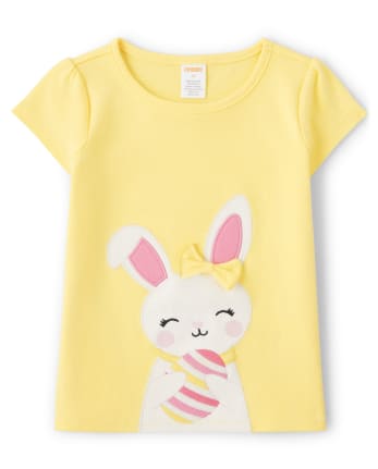 Girls Embroidered Bunny Top - Spring Celebrations