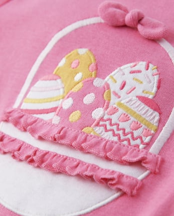 Girls Embroidered Easter Basket Top - Spring Celebrations
