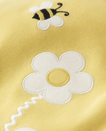 Girls Embroidered Daisy Tulip Top - Busy Little Bee