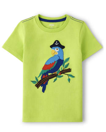 Boys Embroidered Parrot Top - Aye Aye Matey