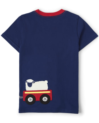 Camiseta de tractor bordada para niños - Farming Friends