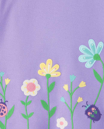 Girls Embroidered Garden Tie Sleeve Top - Backyard Explorer