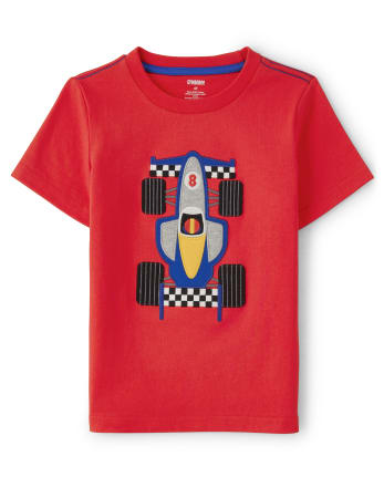 Boys Embroidered Racecar Top - Start Your Engines