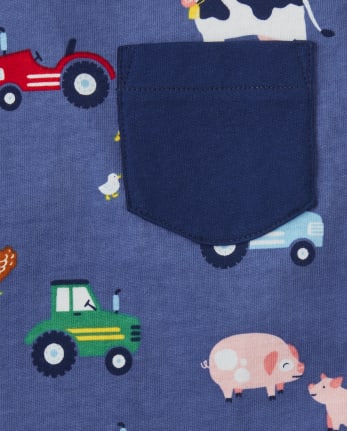 Boys Animal Pocket Top - Farming Friends