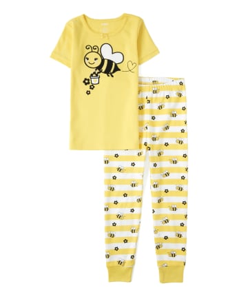Pyjama en coton ajusté abeille pour filles - Gymmies