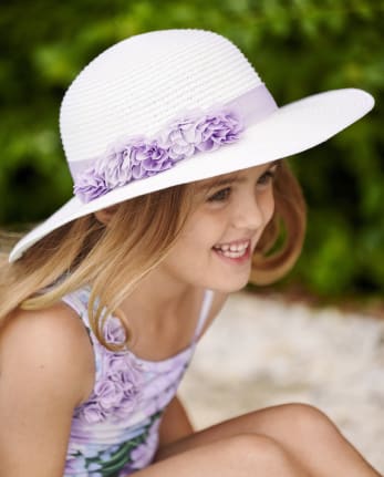 Girls Floral Sun Hat - Splish-Splash