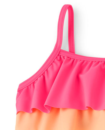 Girls Rainbow Tiered One Piece Swimsuit - Splish-Splash
