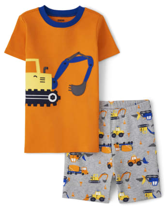 Boys Construction Vehicle Cotton 2-Piece Pajamas - Gymmies
