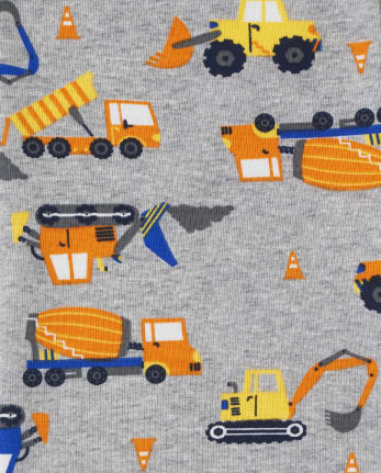 Boys Construction Vehicle Cotton 2-Piece Pajamas - Gymmies