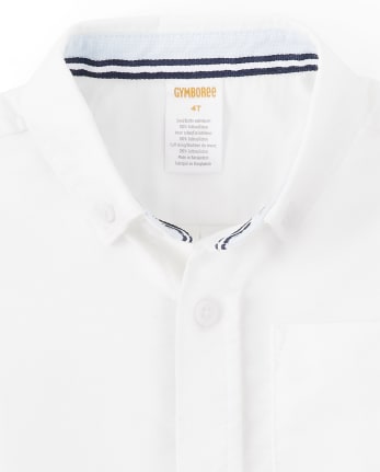 Boys Oxford Button Down Shirt with Stain and Wrinkle Resistance - Uniform