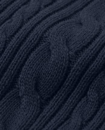Boys Cable Knit Shawl Sweater - Uniform