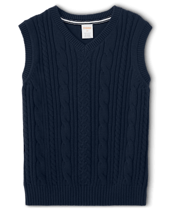 Boys Cable Tejido de punto Suéteres Vest - Uniform