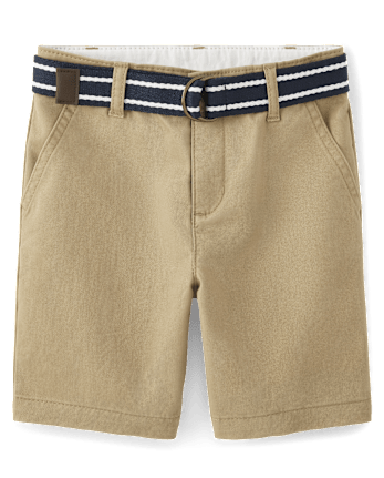 Shorts chinos con cinturón resistentes a las manchas y las arrugas para niños - Uniforme