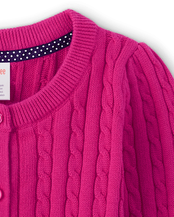 Girls Cable Knit Cardigan - Uniform