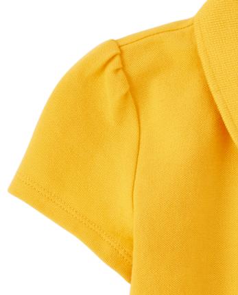 Girls Stain-Resistant Ruffle Polo - Uniform