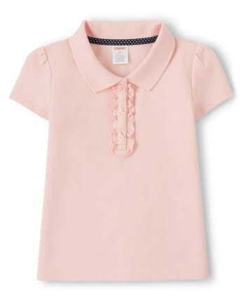 Girls Ruffle Polo with Stain Resistance - Uniform