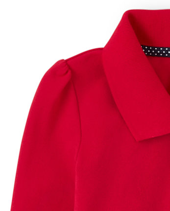 Girls Stain-Resistant Ruffle Polo - Uniform