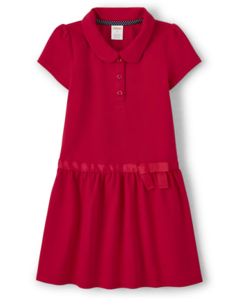 Girls Polo Dress with Stain Resistance - Uniform