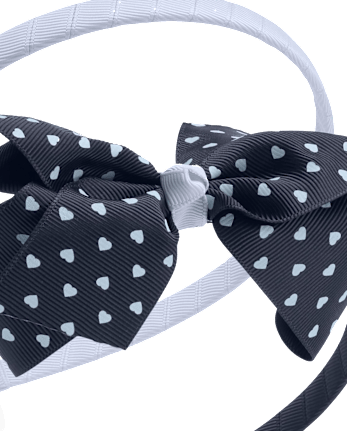 Lot de 2 bandeaux avec nœud et cœur pour filles - Uniforme