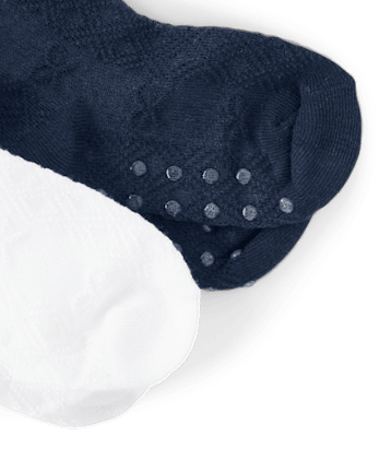 Lot de 2 collants à nœud en pointelle pour filles - Uniforme