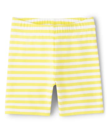 Girls Striped Bike Shorts - Citrus & Sunshine