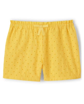 Girls Eyelet Shorts - Pineapple Punch