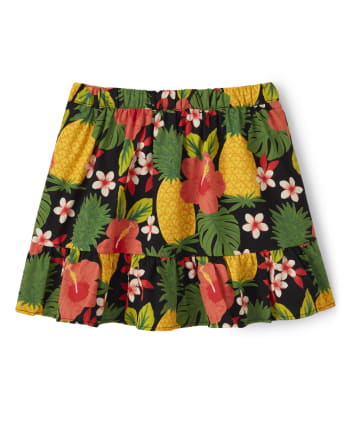 Girls Pineapple Ruffle Skort - Pineapple Punch