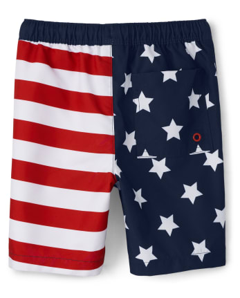 Boys Flag Swim Shorts - American Cutie