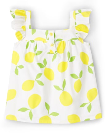 Girls Lemon Bow Top - Citrus & Sunshine