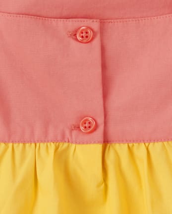 Girls Colorblock Tiered Top - Pineapple Punch