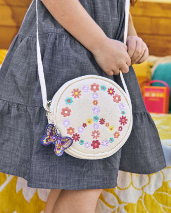Girls Embroidered Peace Bag - Music Festival