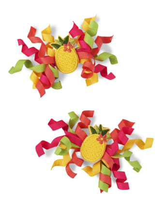 Girls Curly Hair Clips - Pineapple Punch