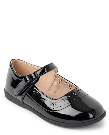 Girls Perforated Mary Jane Flats - Uniform