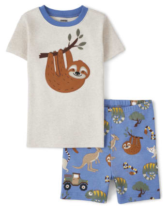 Boys Sloth Cotton 2-Piece Pajamas - Gymmies