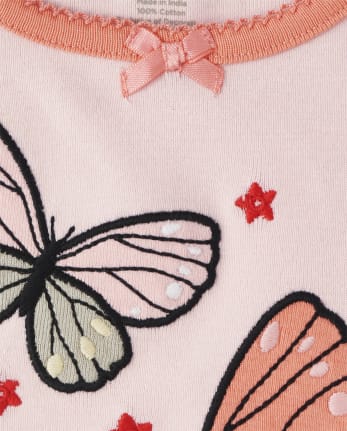 Girls Butterfly Cotton 2-Piece Pajamas - Gymmies