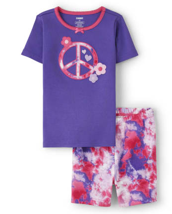 Girls Peace Cotton 2-Piece Pajamas - Gymmies
